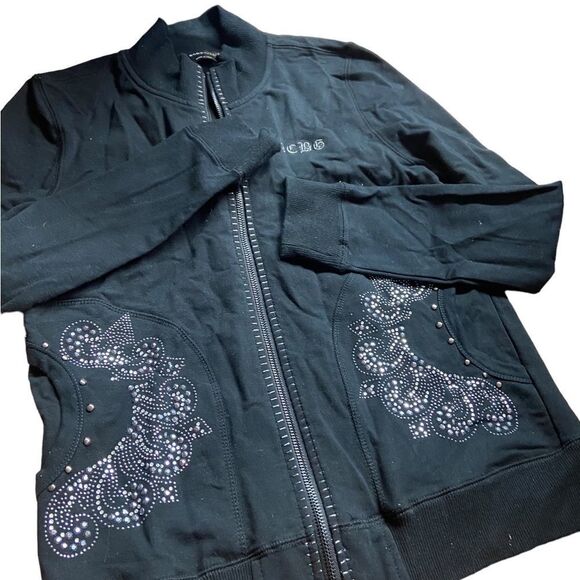 Bcbg size large black zip jacket excellent condition awesome jacket - Picture 1 of 4
